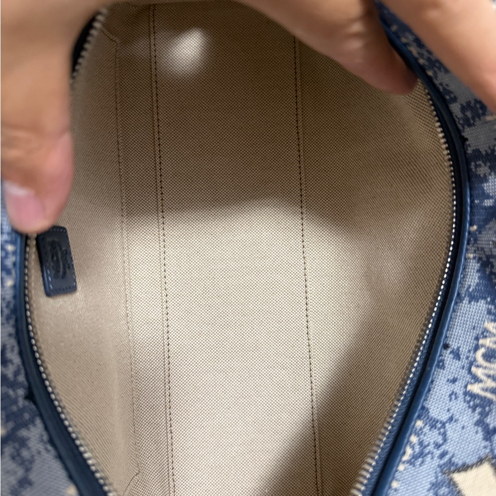MCM Denim Blue Monogram Satchel Boston bag - Picture 8 of 9
